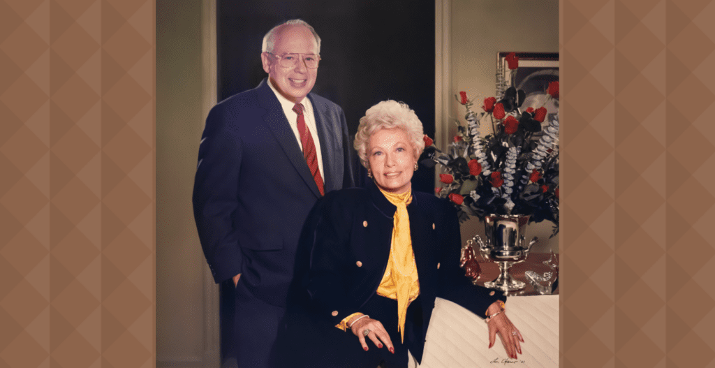 Duane and Phyllis Acklie pose for a portrait.