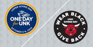 Giving day icons for One Day for UNK and Wear Black, Give Back.